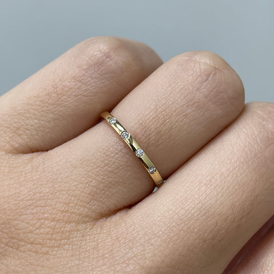 Lab Diamond five beans ring