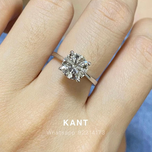IGI lab diamond Round 2ct four-prong solitaire ring