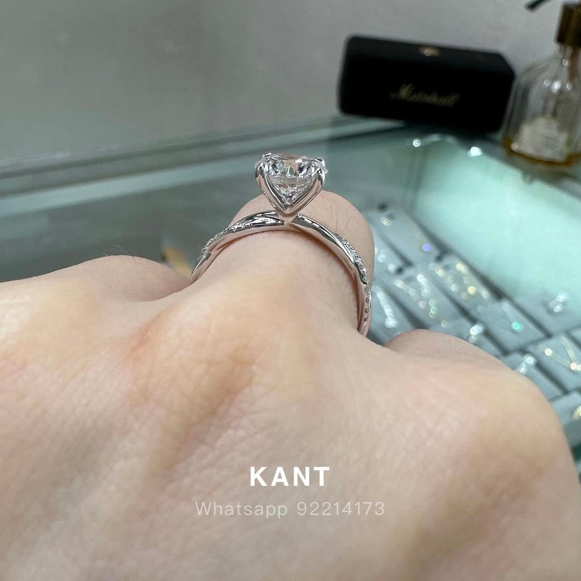 IGI Lab diamond Round 1.5ct four-prong pave twisted band ring