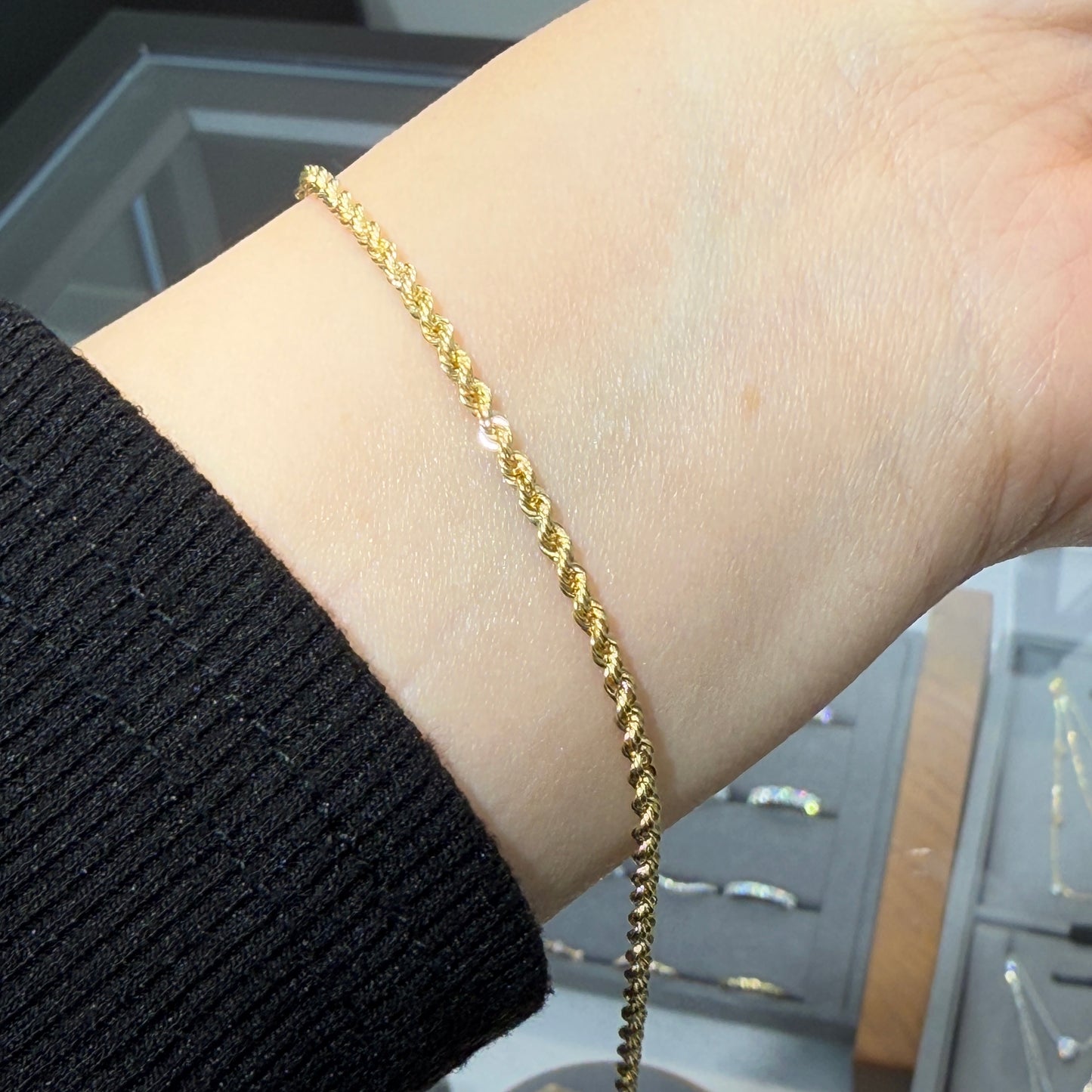 18k thin rope chain bracelet