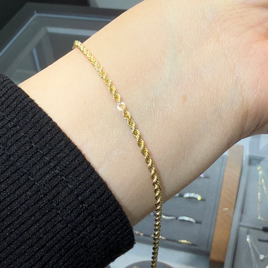 18k thin rope chain bracelet