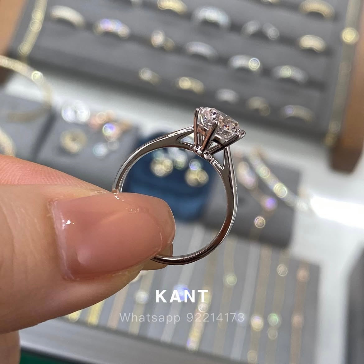 Lab diamond Round 1.5ct six-prong solitaire ring