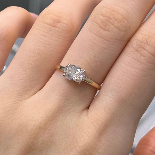 IGI lab diamond oval 1ct east west ring