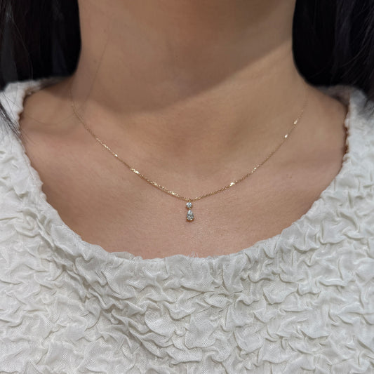 Lab diamond Round and pear shape 0.25ct swing necklace