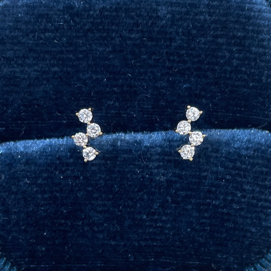 Lab diamond round 0.08ct z stud earring - each