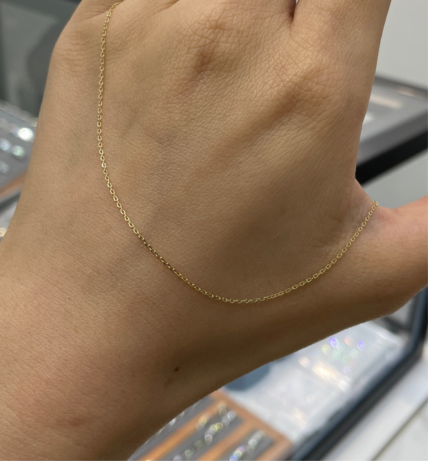 18k plain ankle bracelet
