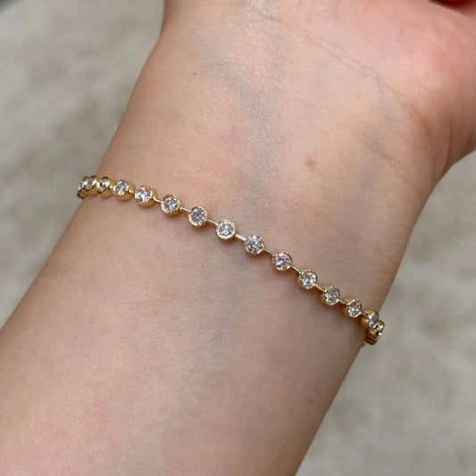 lab diamond round 2ct bezel tennis bracelet