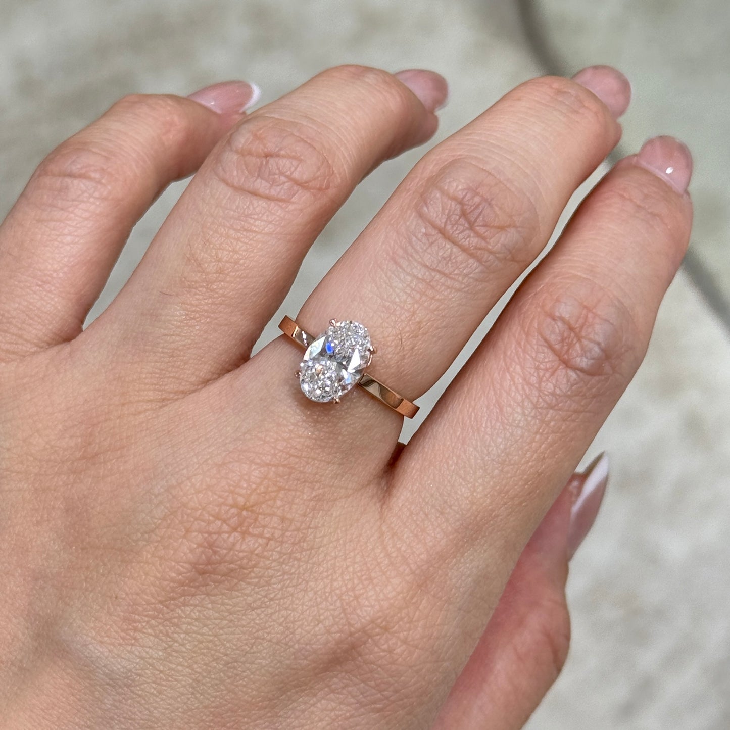 IGI Lab diamond Oval shape 2ct two way solitaire ring