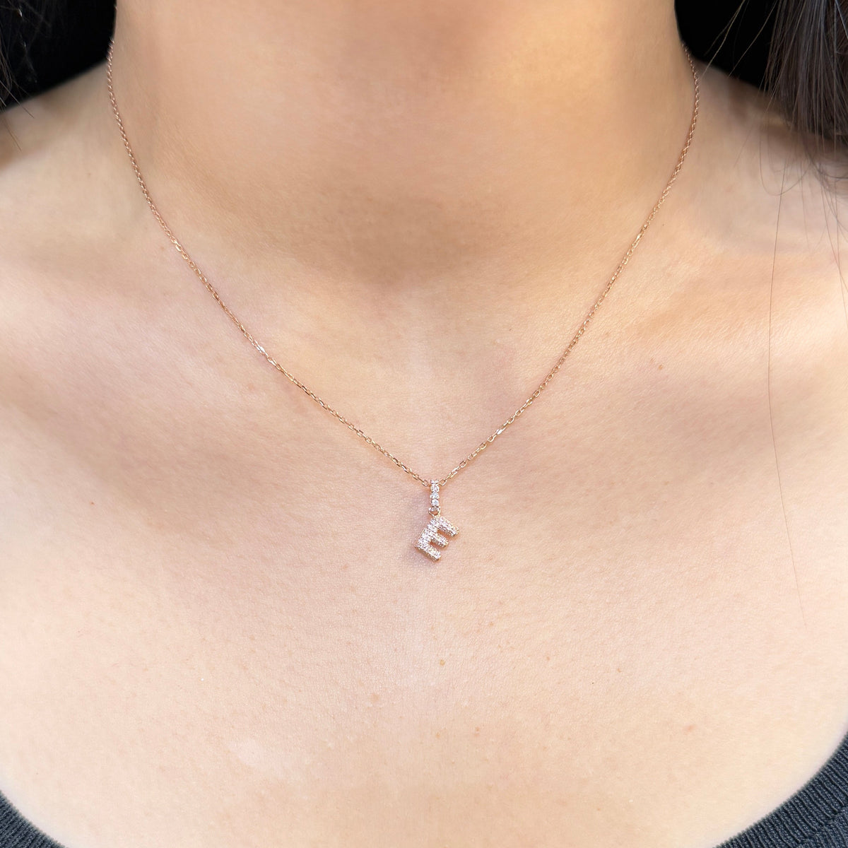 Lab diamond baby bubble initial open clip pendant