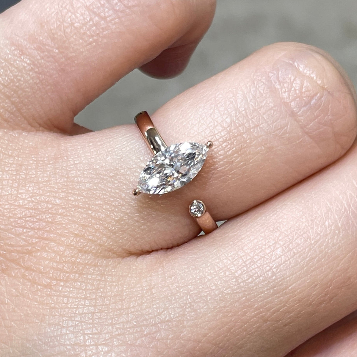 IGI Lab diamond marquise shape 1ct open ring