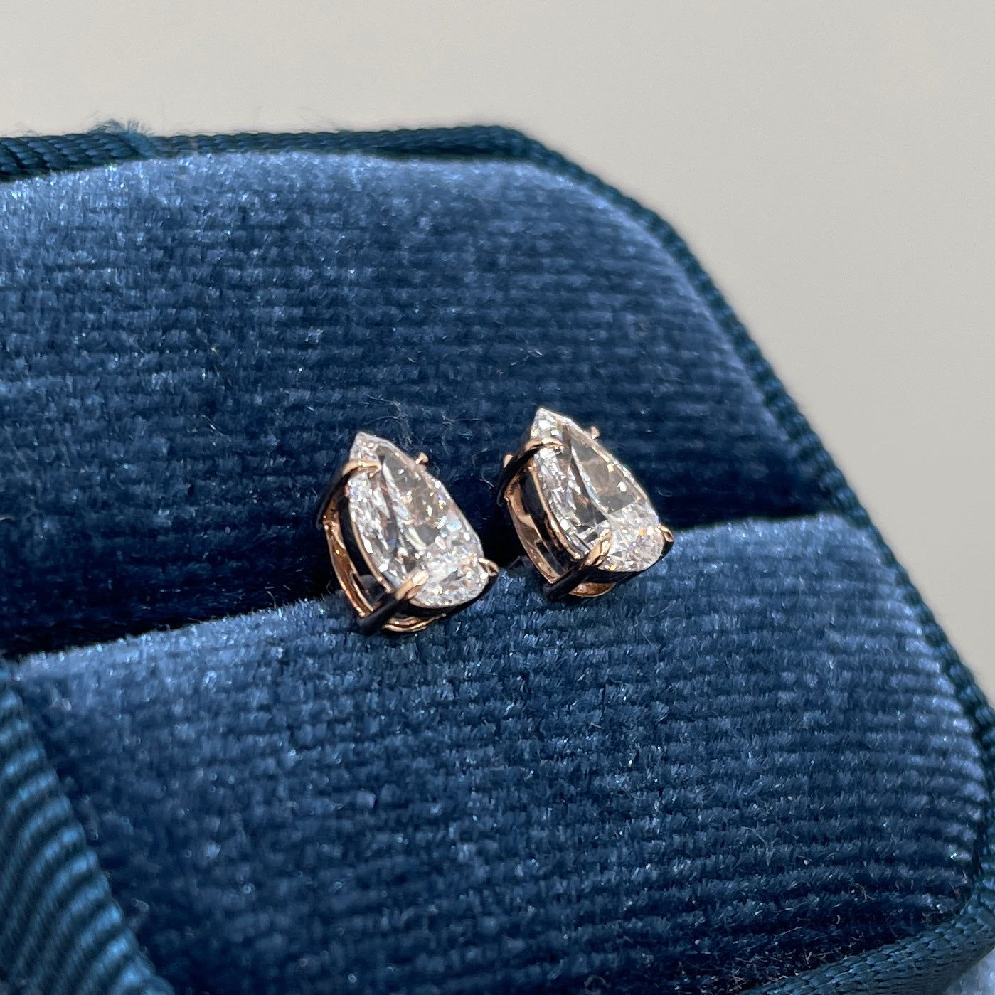 Lab diamond Pear shape 1.4ct stud earrings-pair
