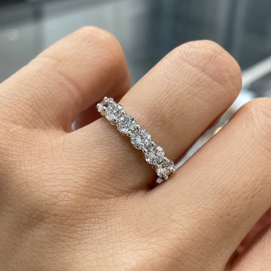 Lab diamond Round 1.44ct half eternity ring
