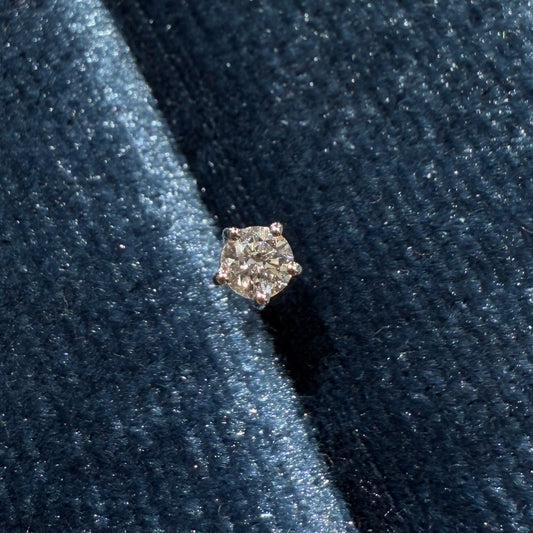 Lab diamond round 0.12ct five-prong earring-each