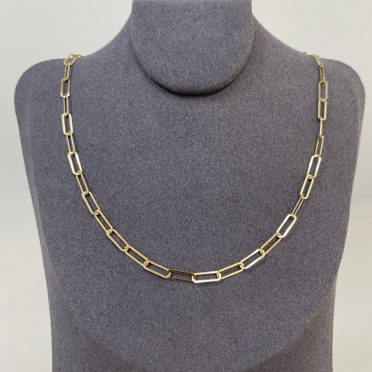 18k paper clip necklace