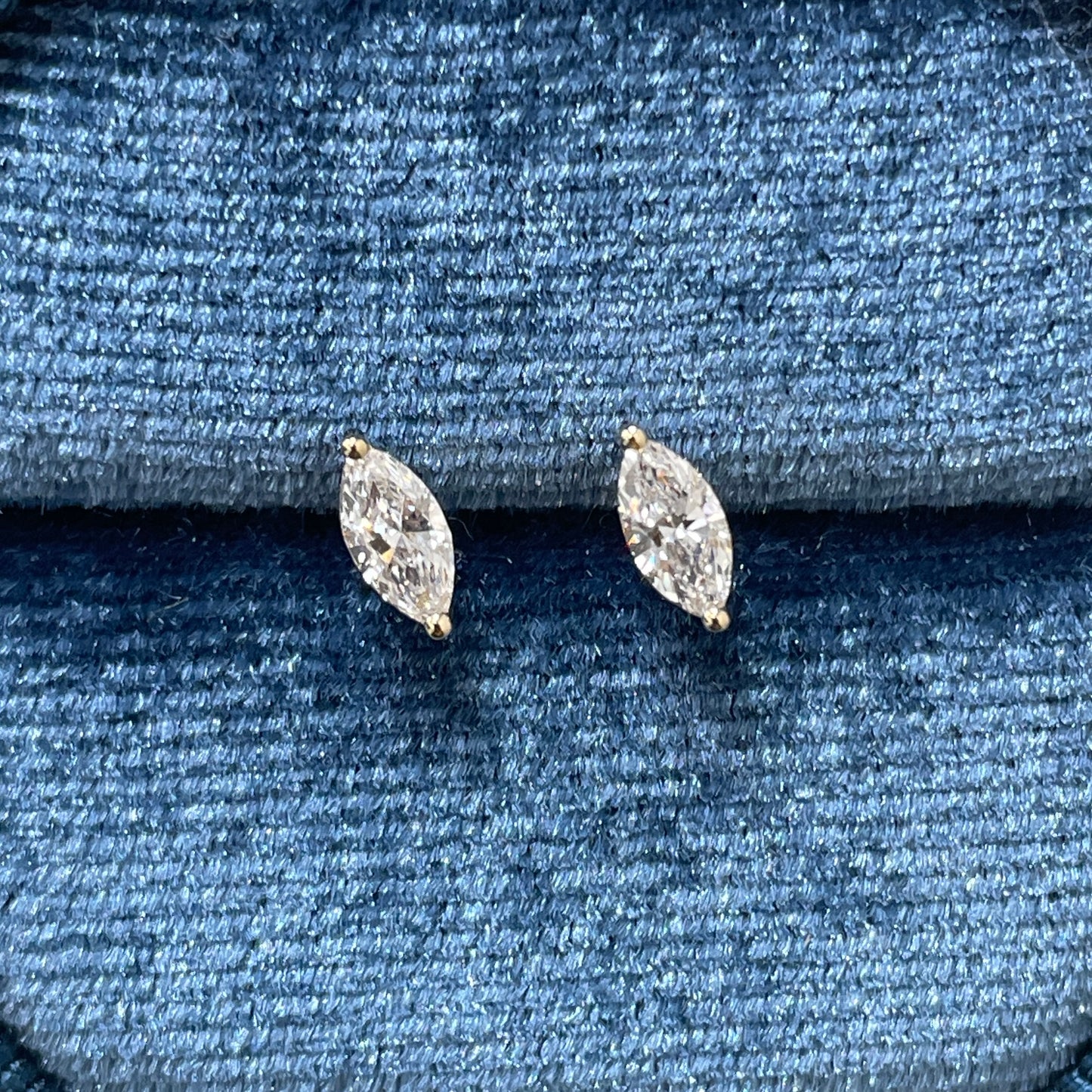 Lab diamond marquise 0.4ct stud earrings-pair