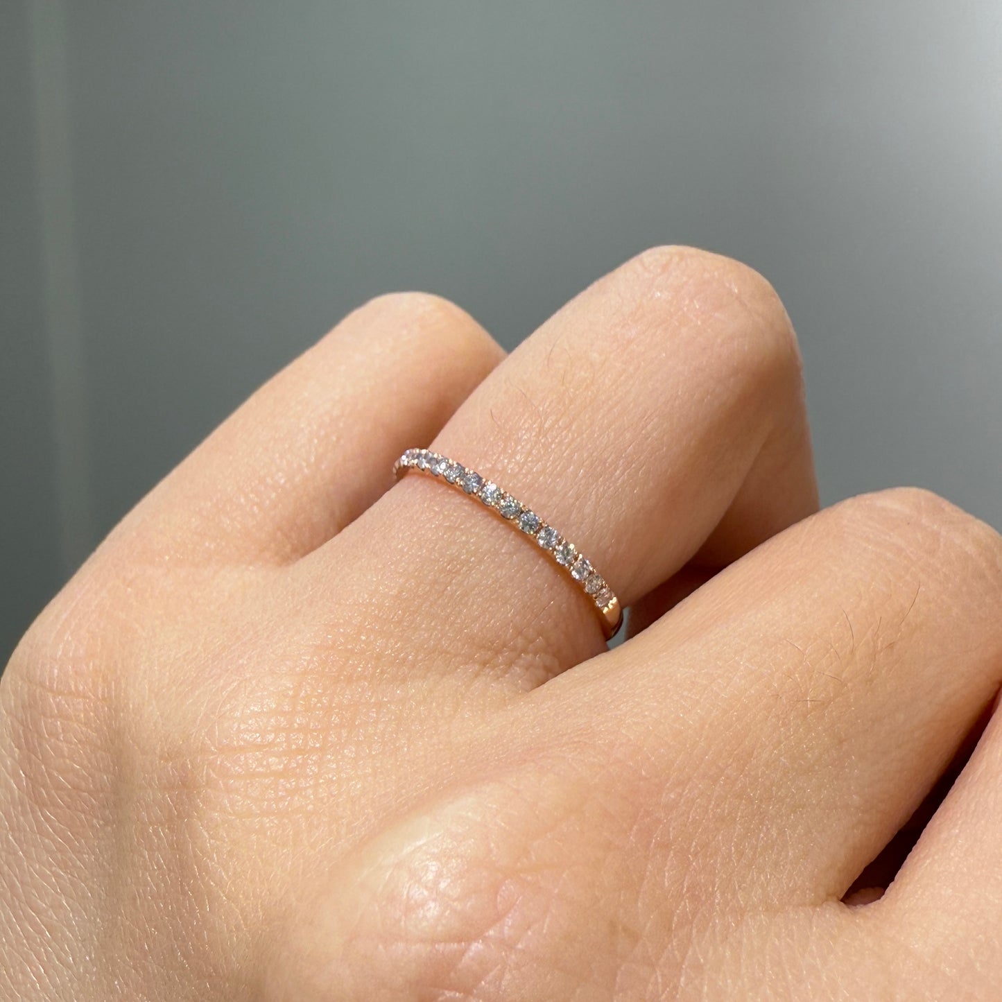 Lab diamond round 0.25ct half eternity ring