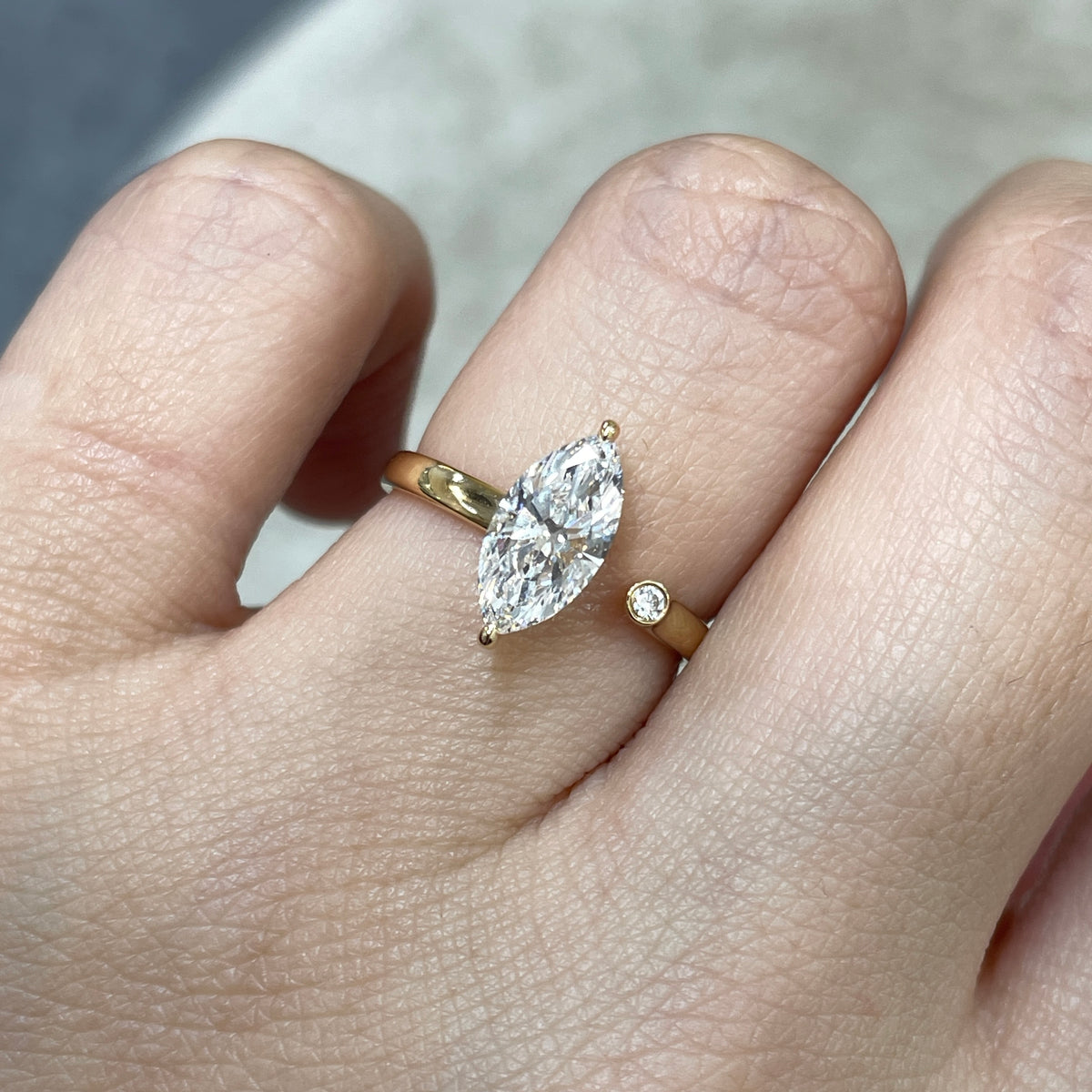 IGI Lab diamond marquise shape 1.2ct open ring