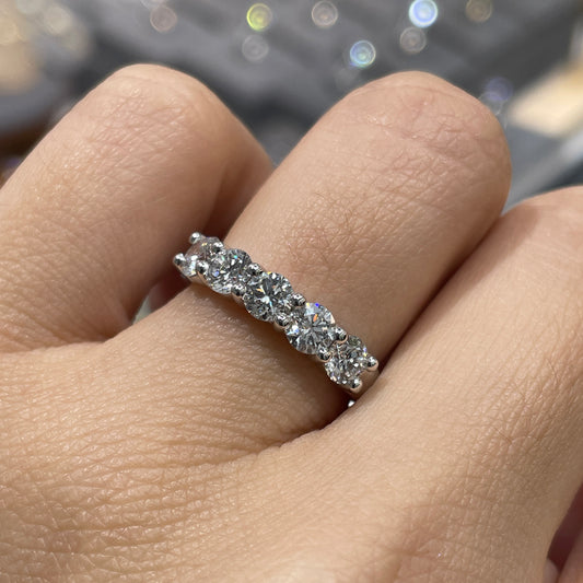 Lab Diamond round 1.25ct half eternity ring
