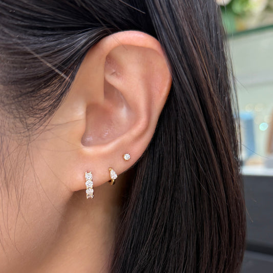 Lab diamond Round 0.32ct 7mm hoop earring-each