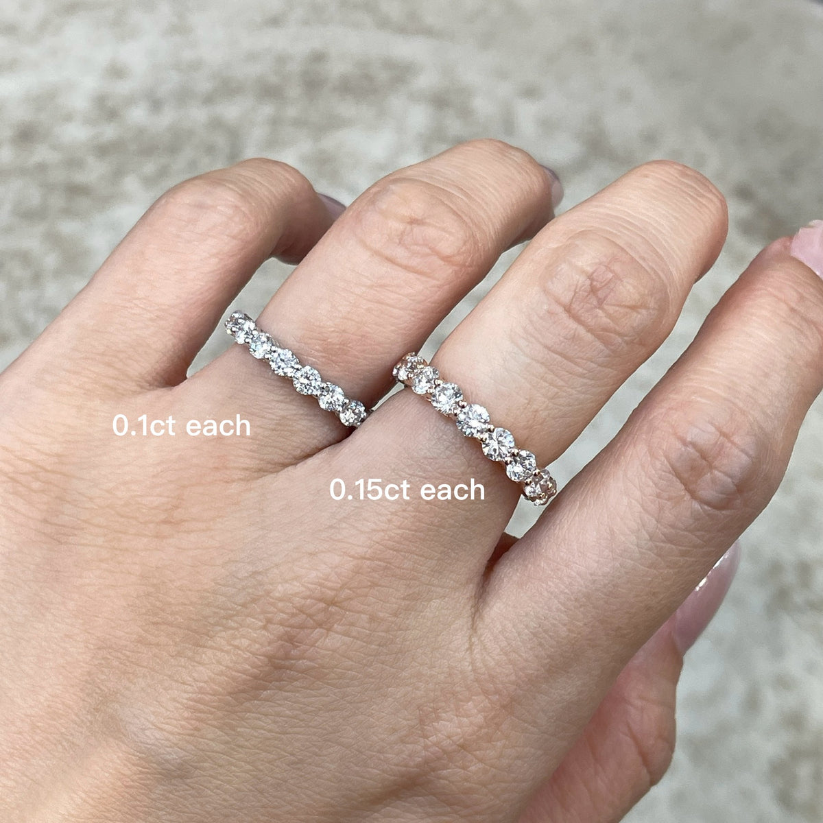 9k Lab diamond round 3ct full eternity ring