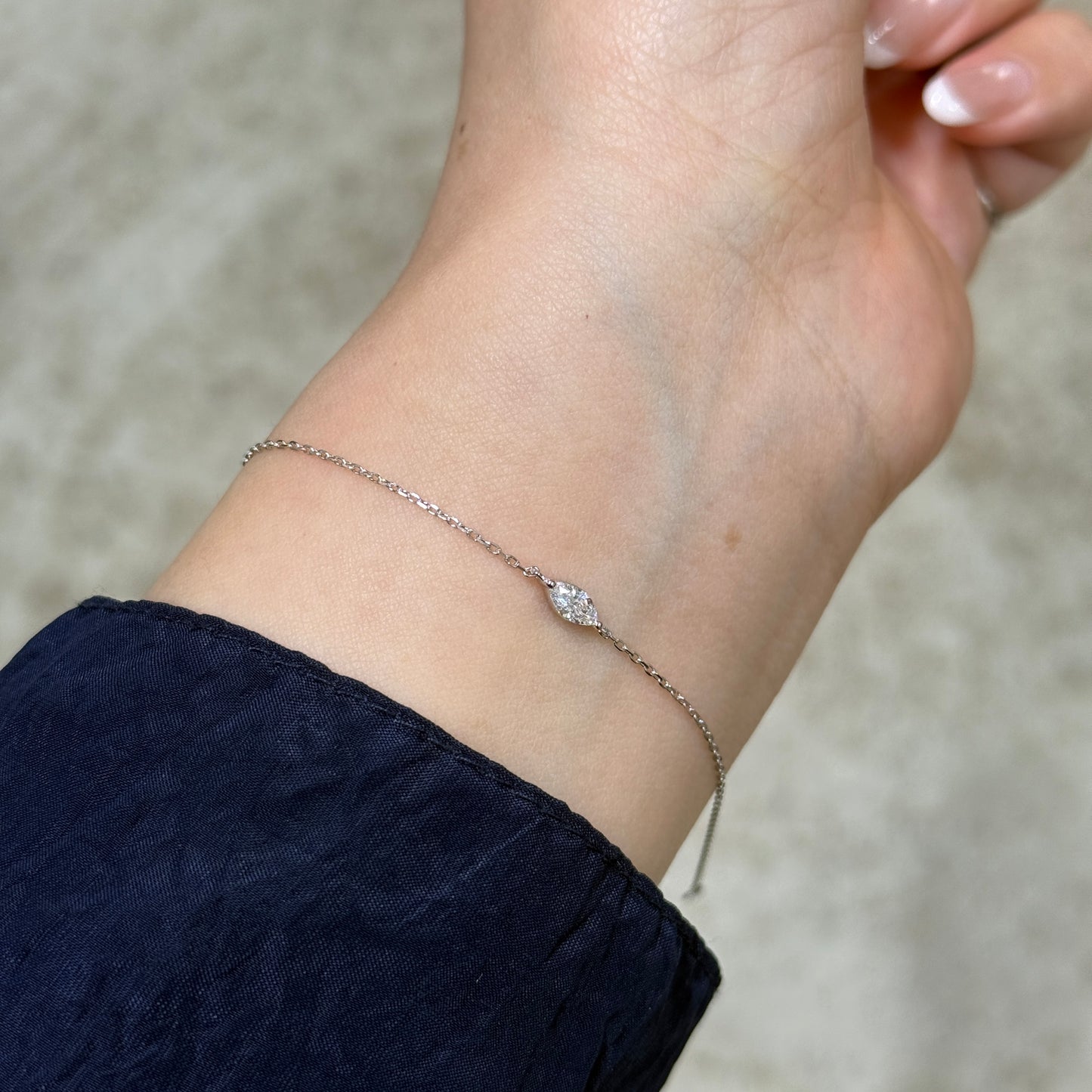 Lab diamond Marquise shape 0.2ct bracelet