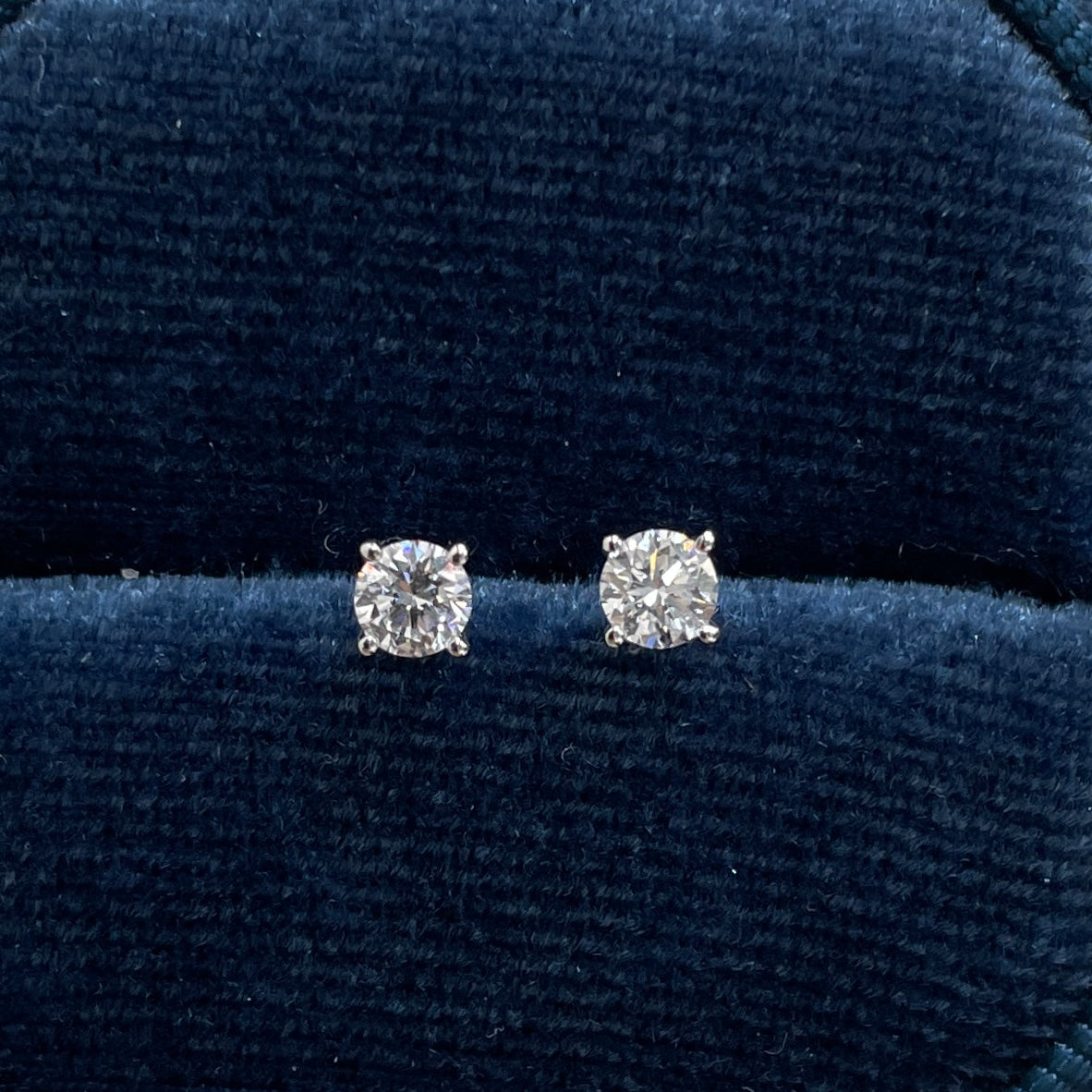 Lab diamond round 0.4ct four-prong stud earrings-each