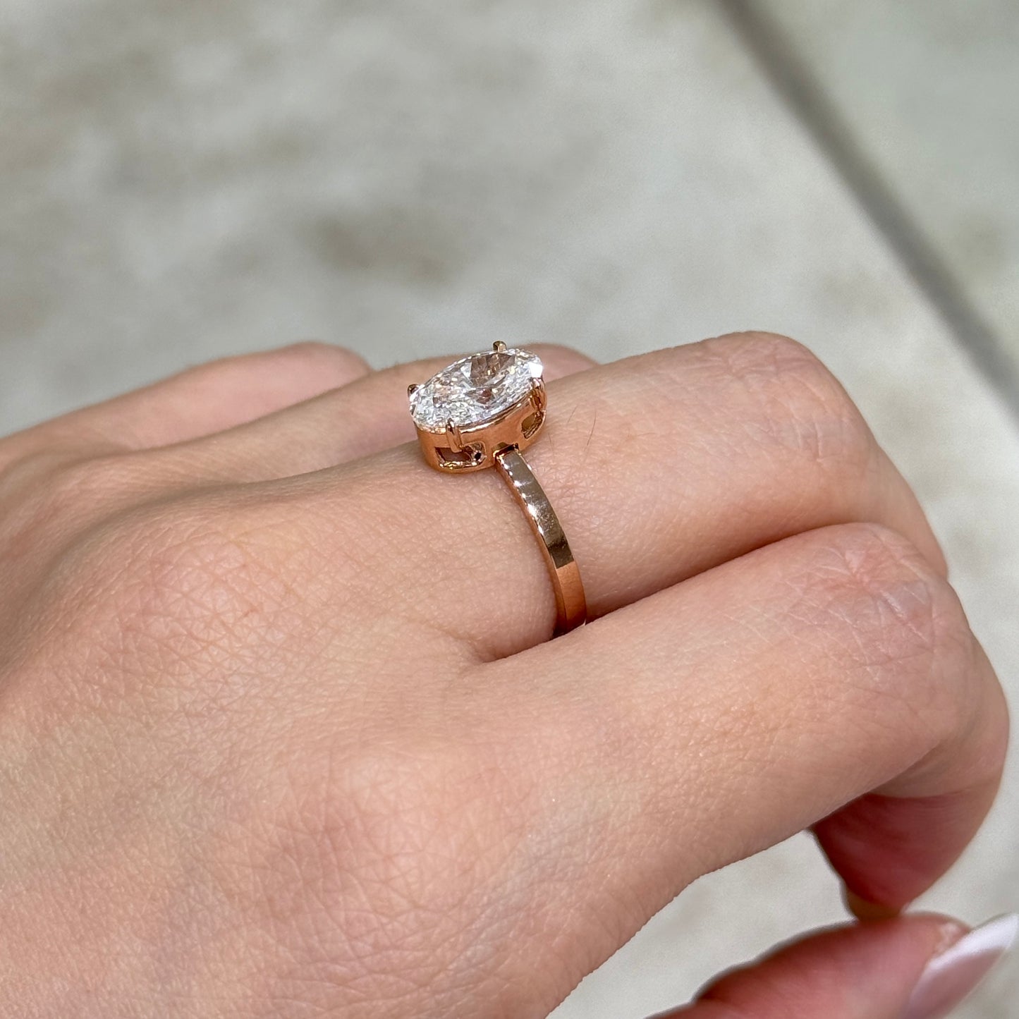 IGI Lab diamond Oval shape 2ct two way solitaire ring