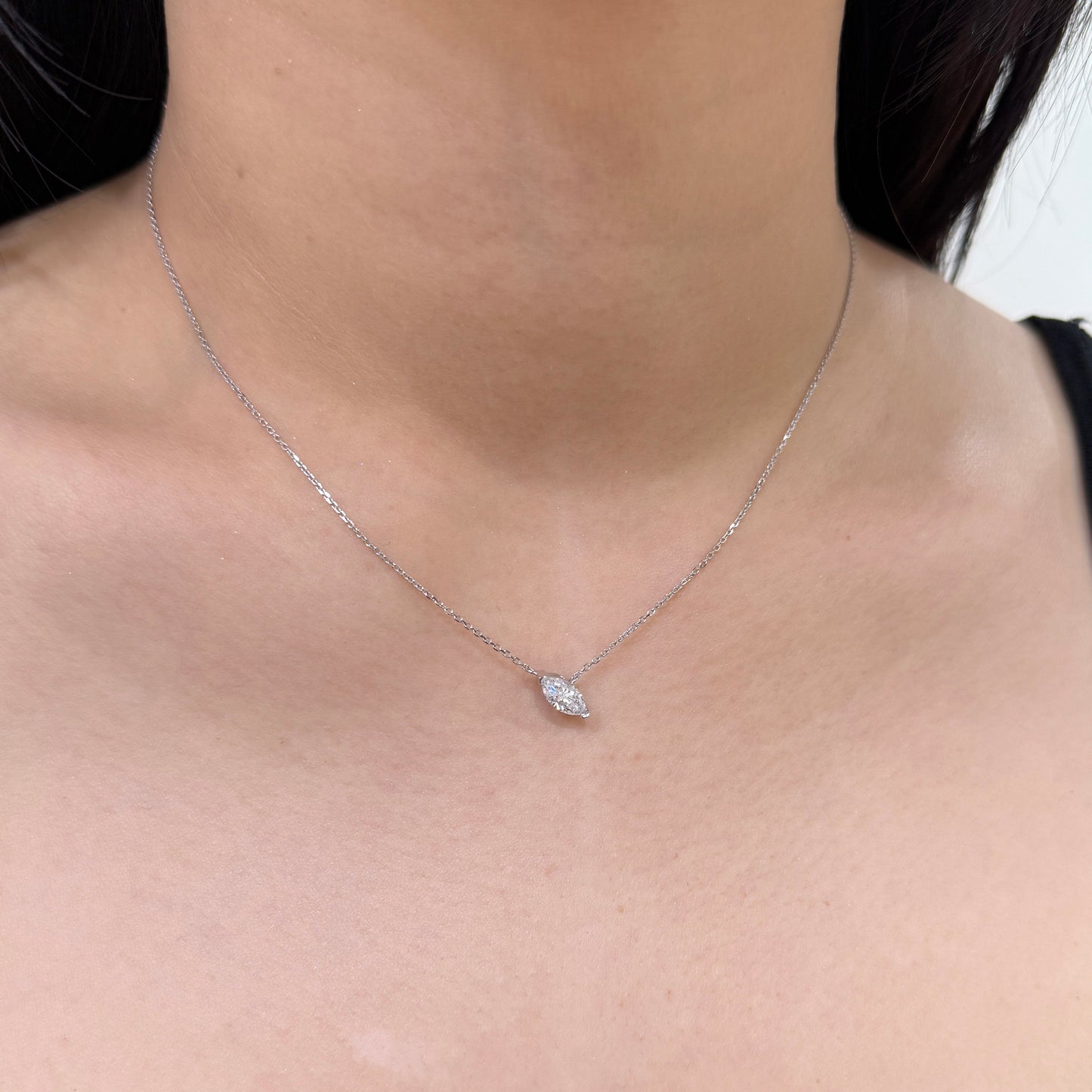 Lab diamond marquise 0.6ct necklace