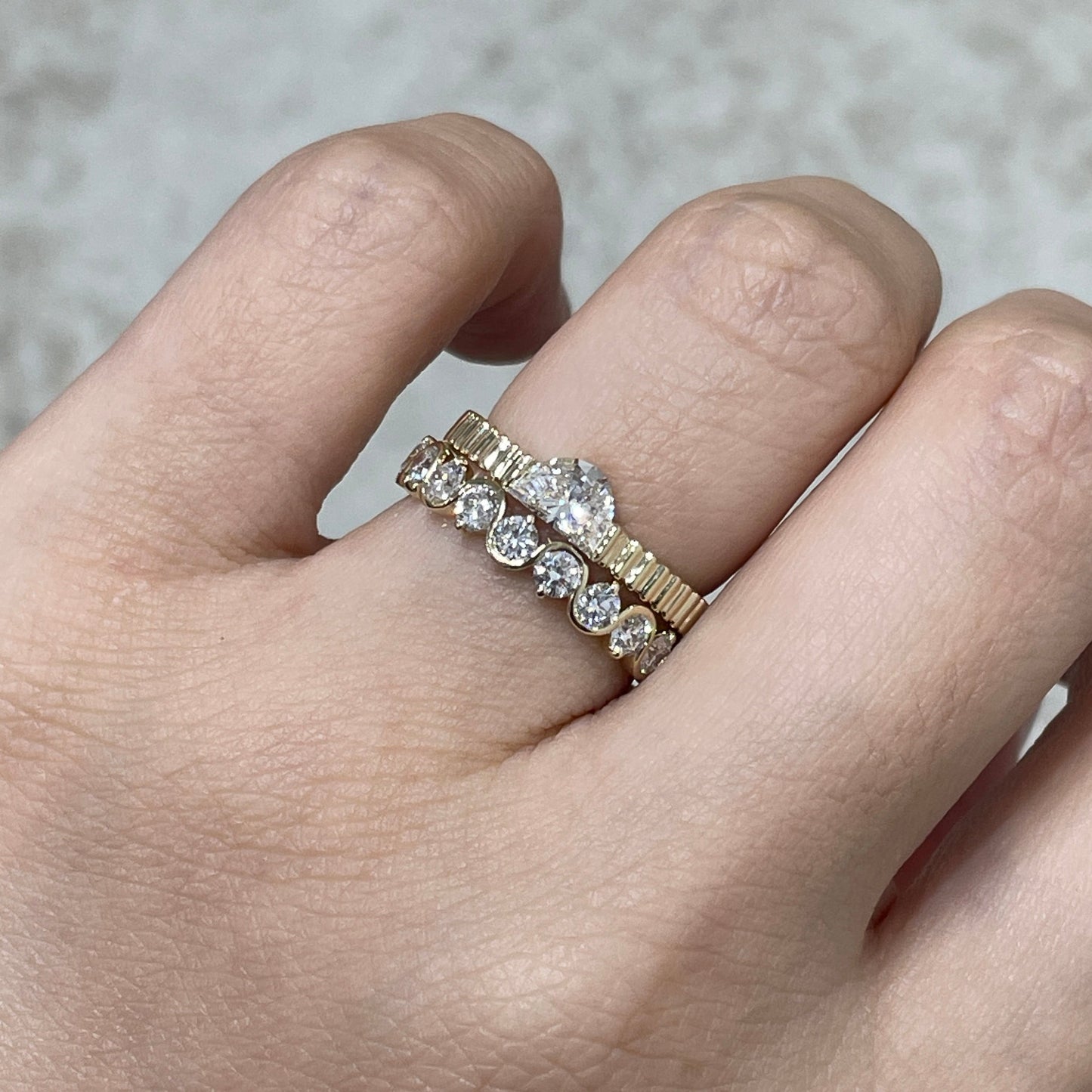 9K lab diamond round 1.6ct infinite wave full eternity ring