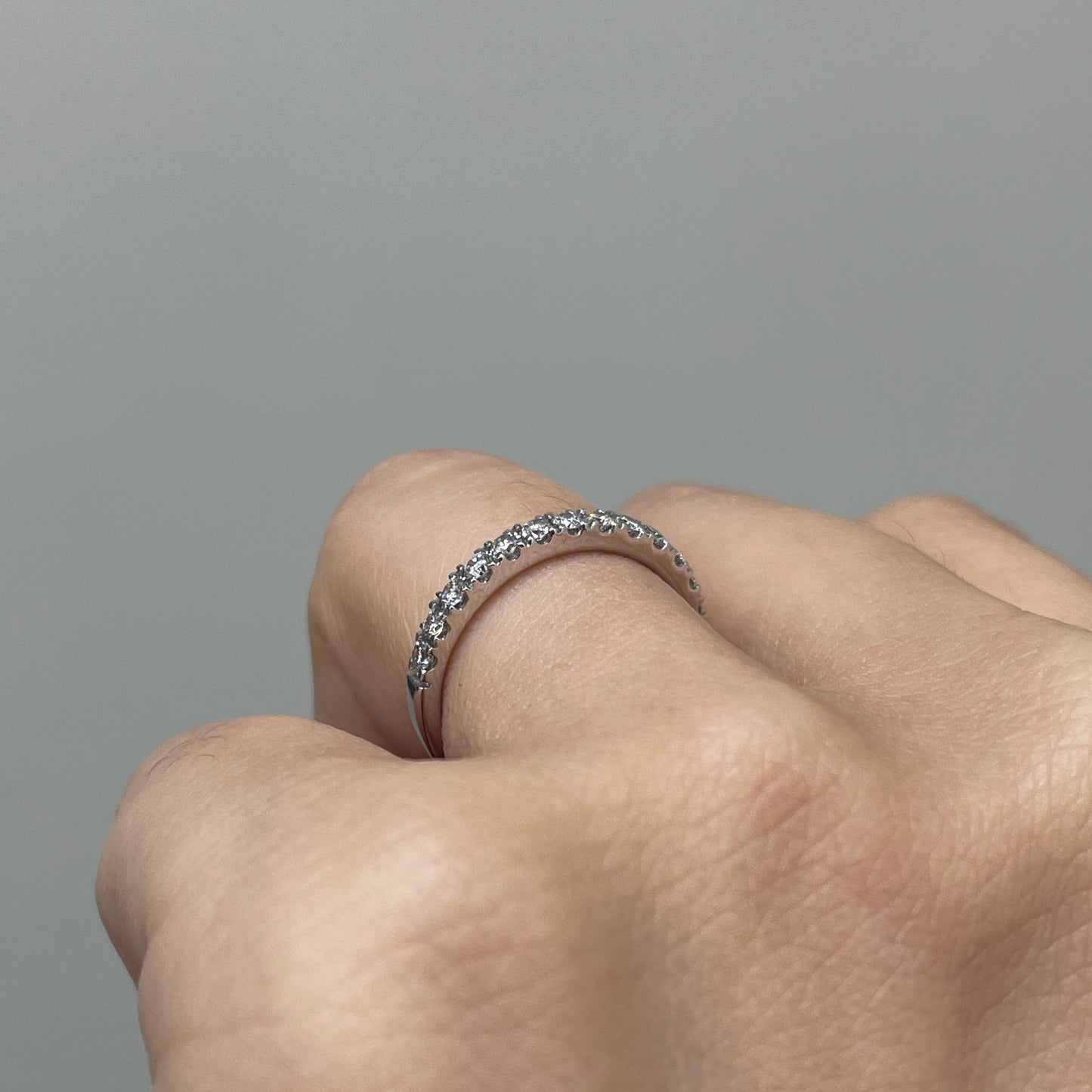 Lab Diamond round 0.5ct half eternity ring