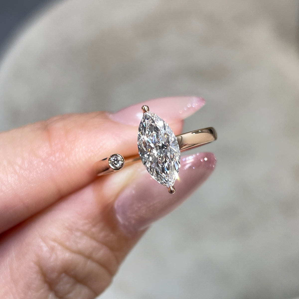 IGI Lab diamond marquise shape 1ct open ring