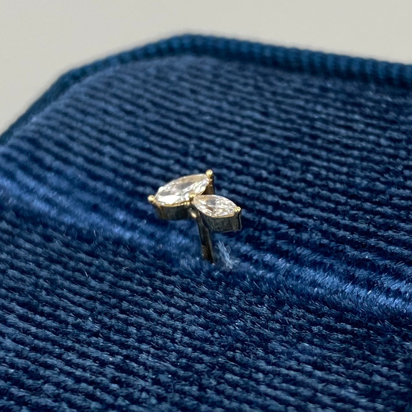 Lab diamond marquise baby fallen leaves stud earring-each