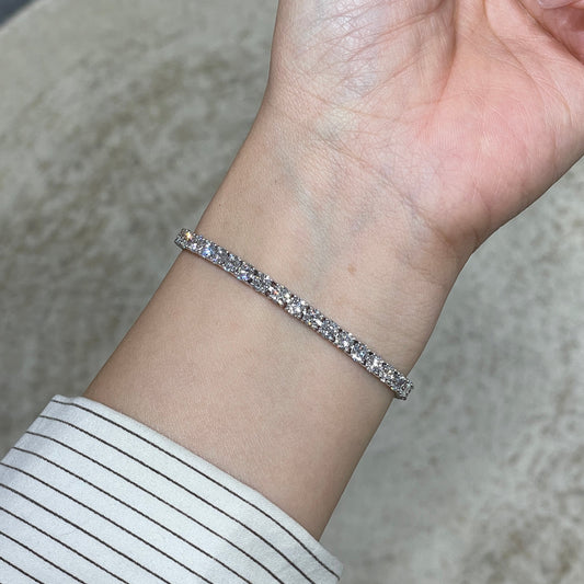 Lab diamond round 8.3ct classic four-prong tennis bracelet