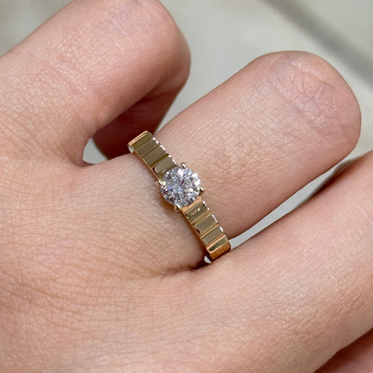 Lab diamond Round 0.5ct ladder ring