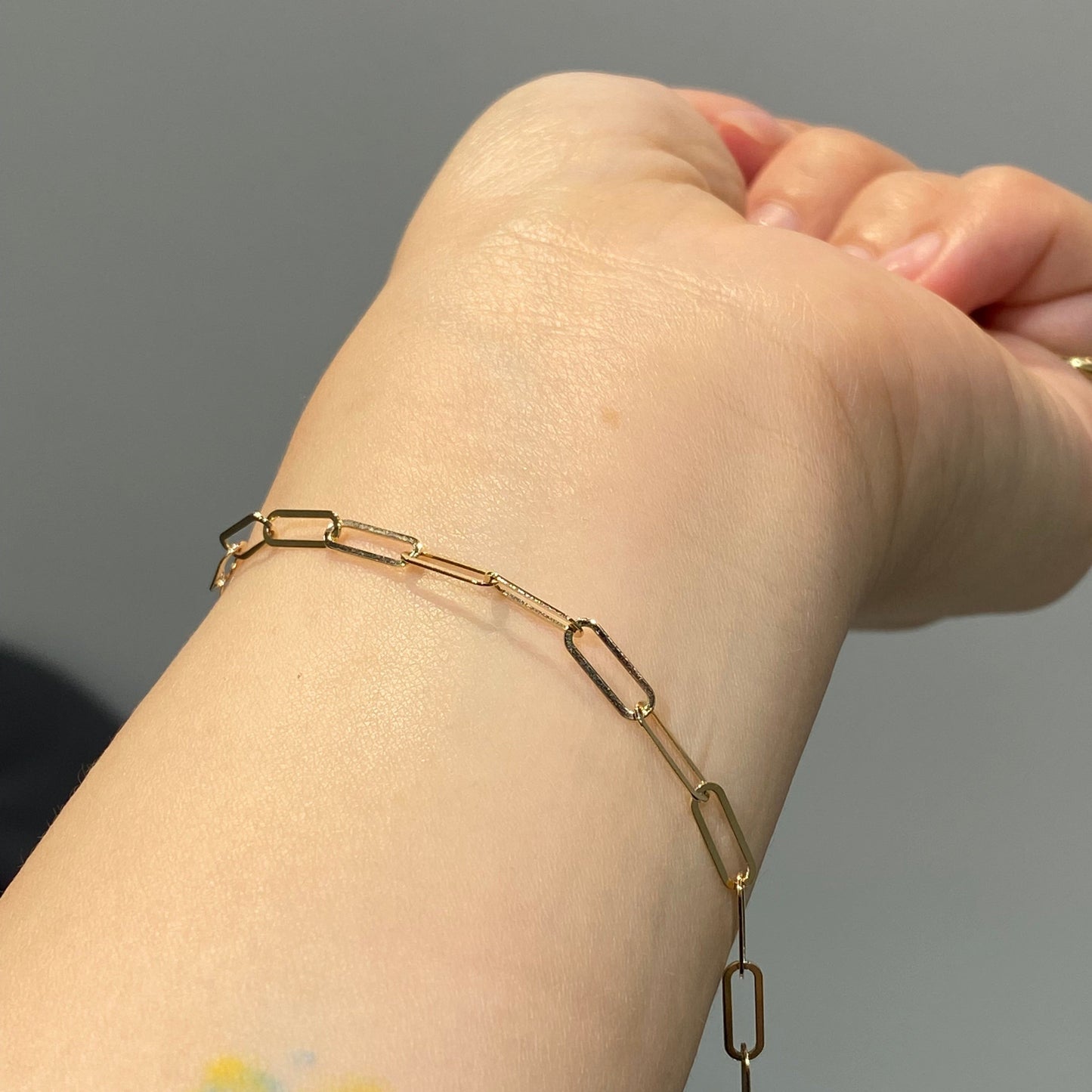 18k Paper clip bracelet