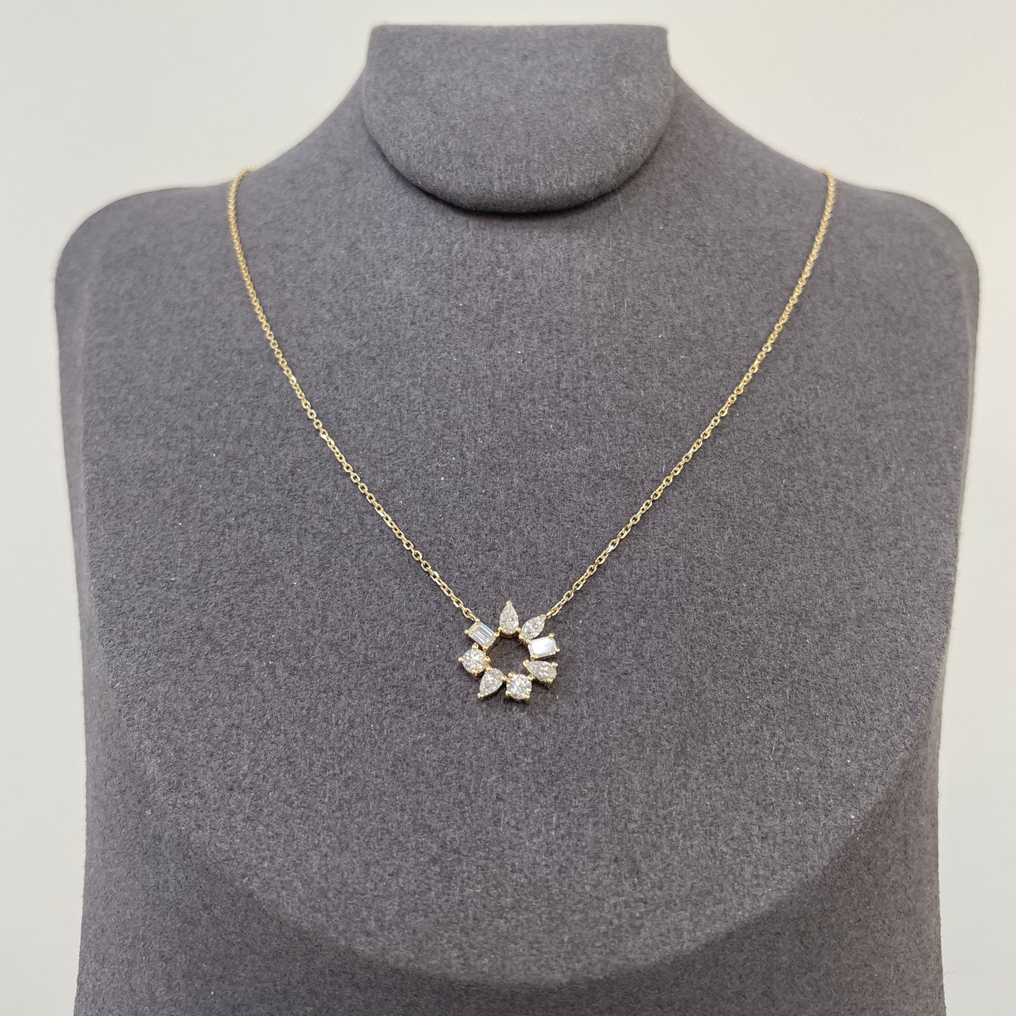 Lab diamond fancy mix 0.5ct hoop necklace