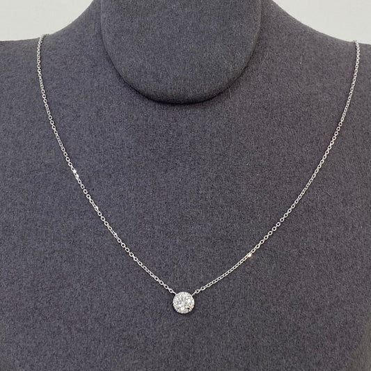 Lab diamond round 0.24ct halo diamond necklace