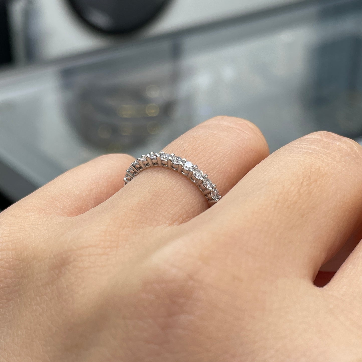 Lab diamond round 0.36ct half eternity ring