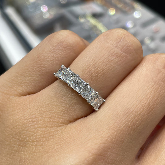 Lab Diamond princess cut 2ct half eternity ring