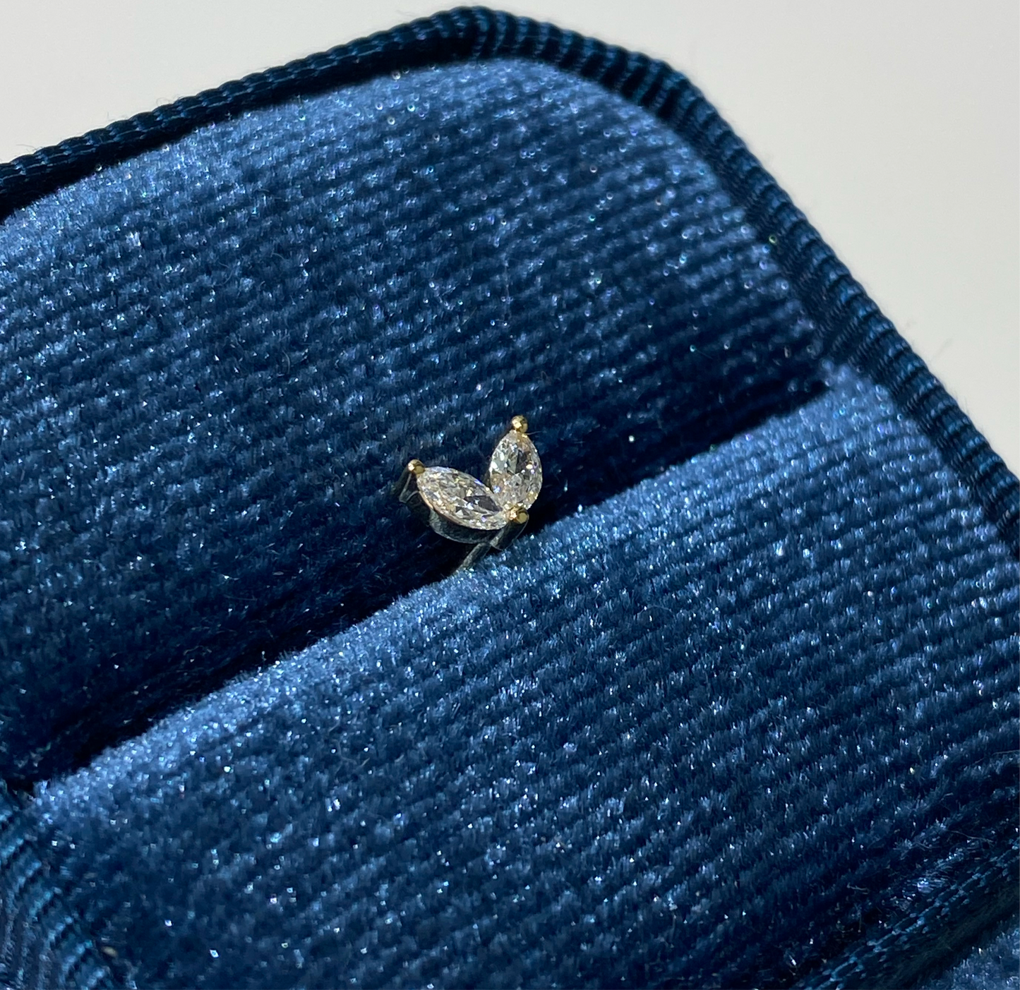 Lab diamond dolphin tail stud earring-each