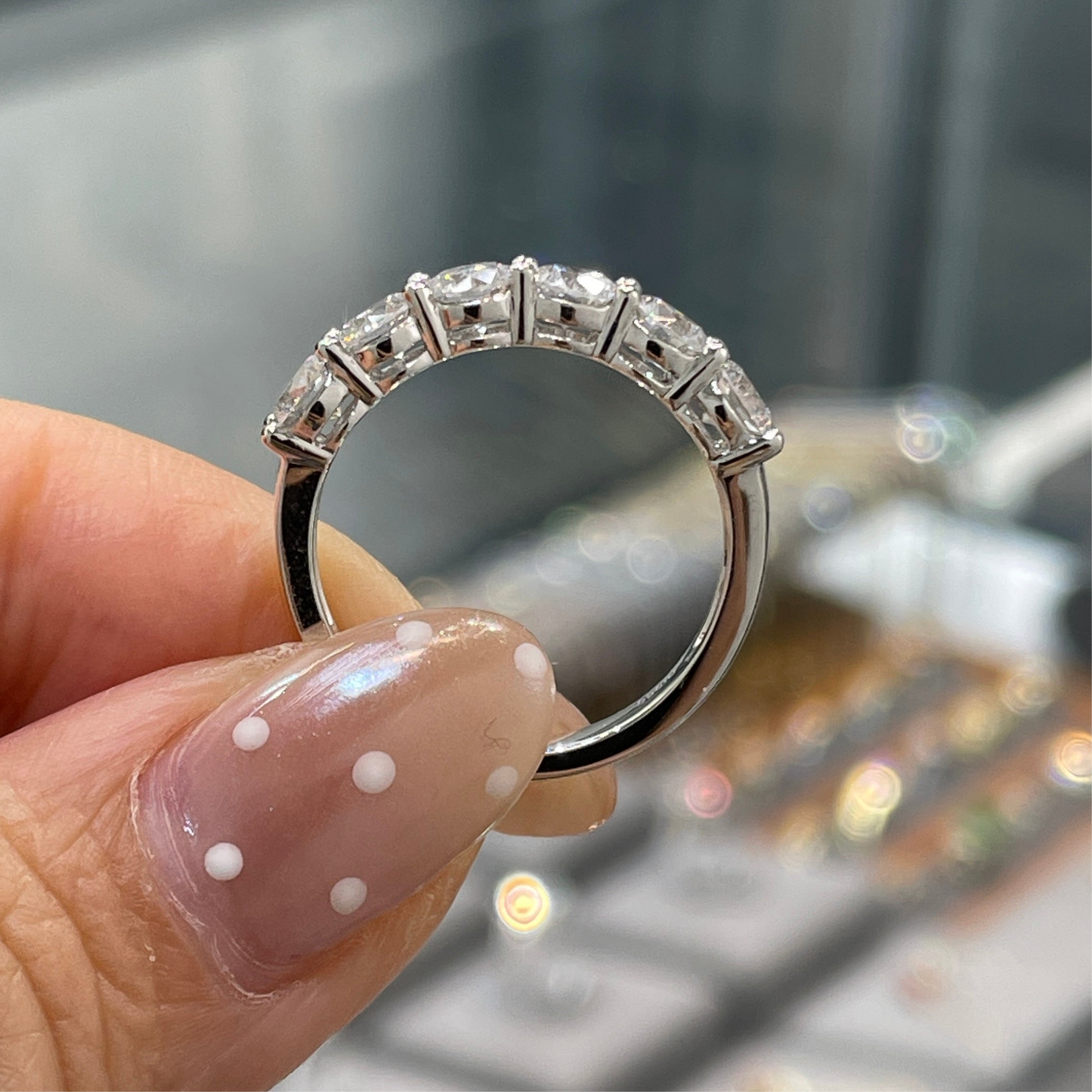 Lab diamond Round 1.44ct half eternity ring