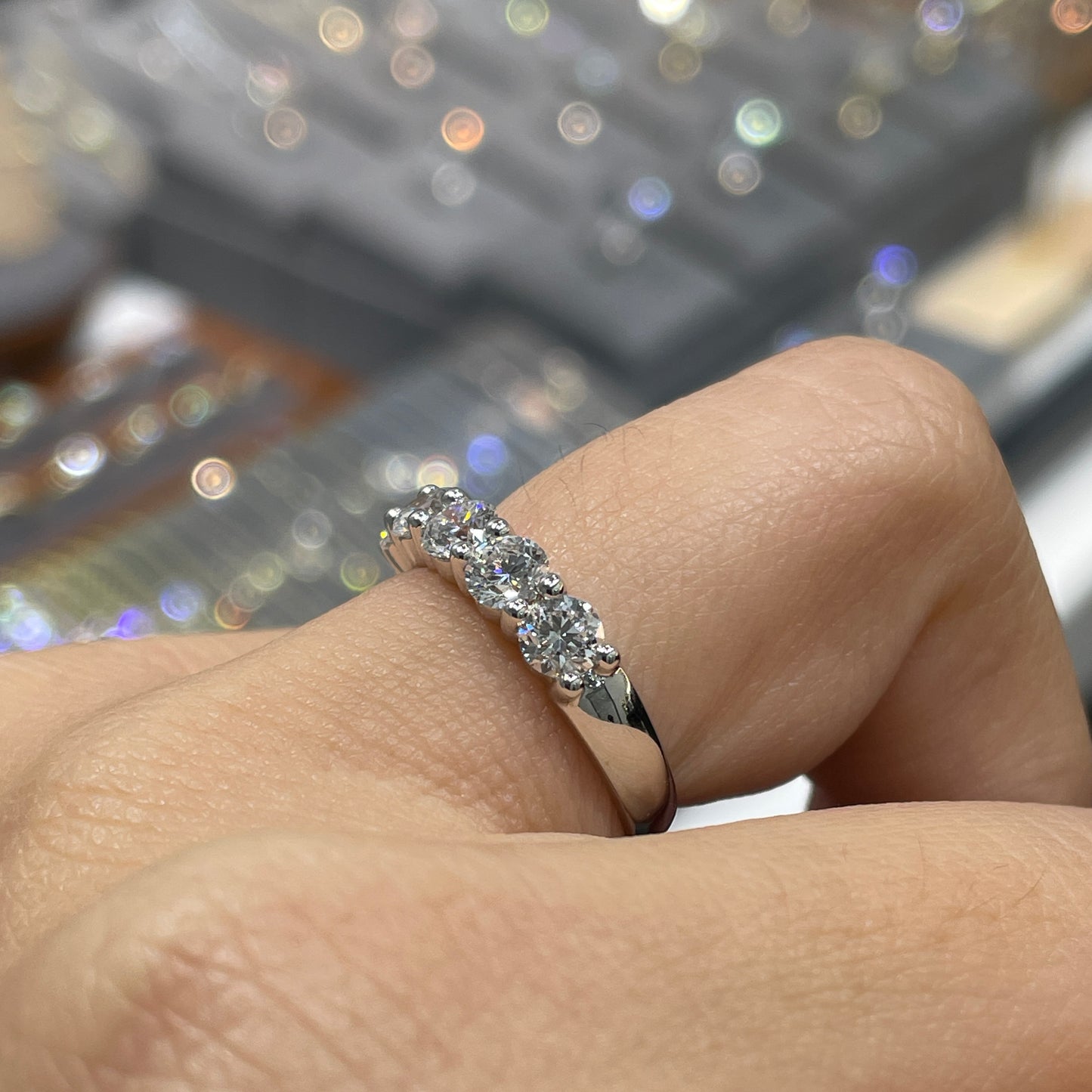 Lab Diamond round 1.25ct half eternity ring