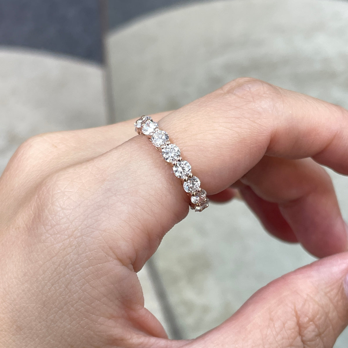 9k Lab diamond round 3ct full eternity ring