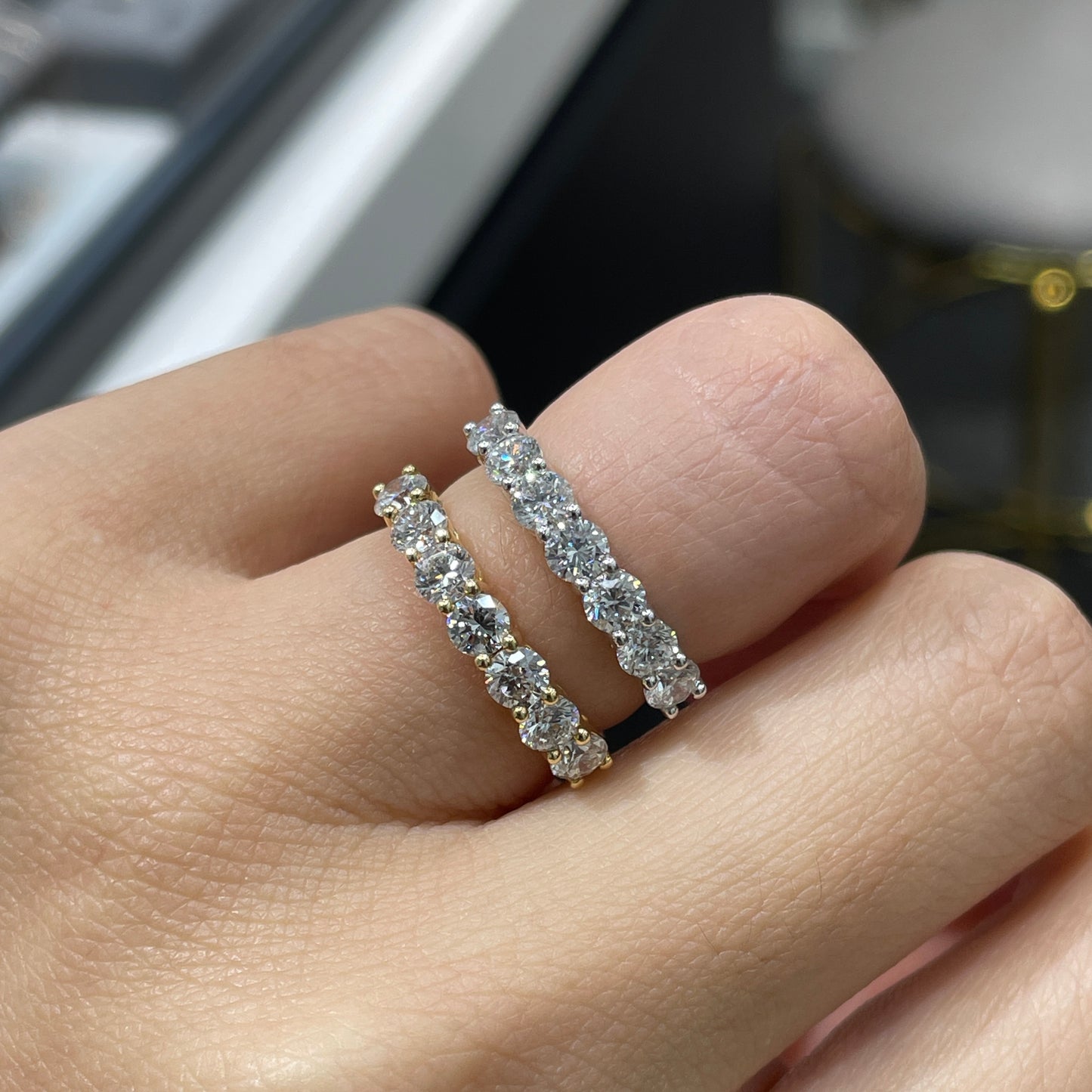 Lab Diamond round 1.05ct half eternity ring