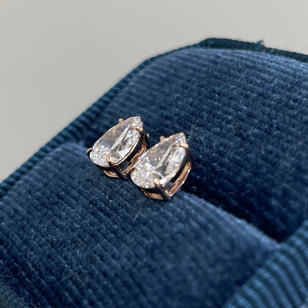 Lab diamond Pear shape 1.4ct stud earrings-pair