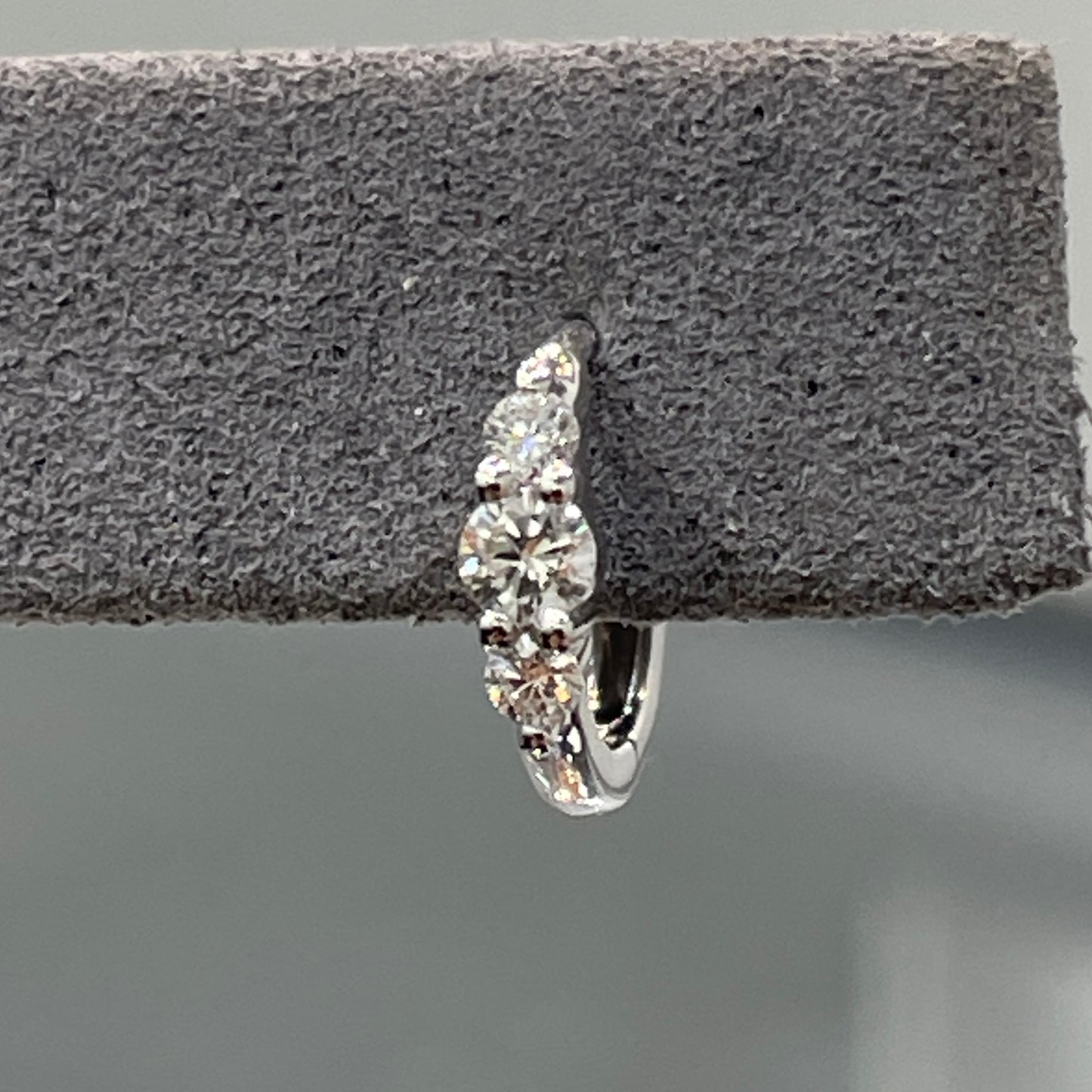 Lab diamond round 0.14ct trio 8mm hoop earring-each