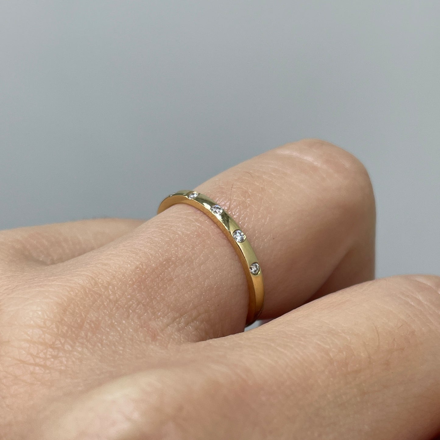 Lab Diamond five beans ring