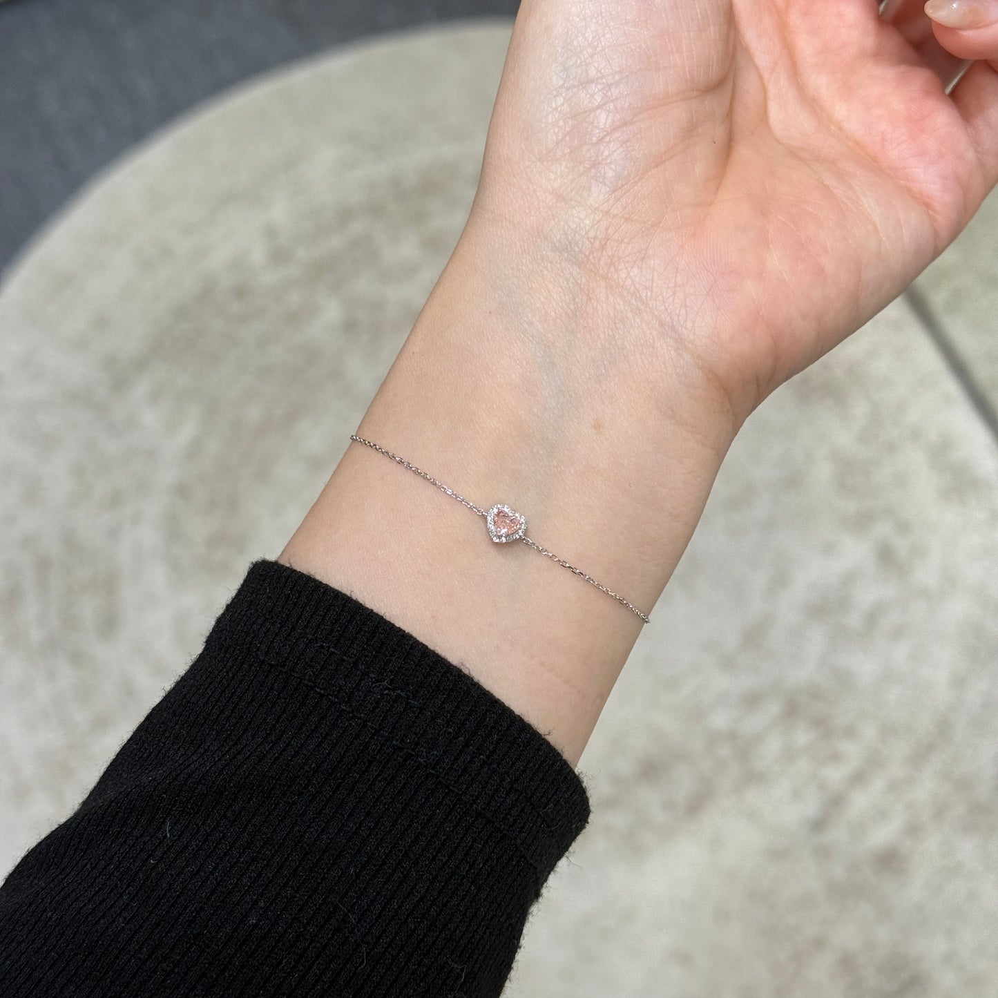 IGI lab diamond heart 0.29ct halo bracelet