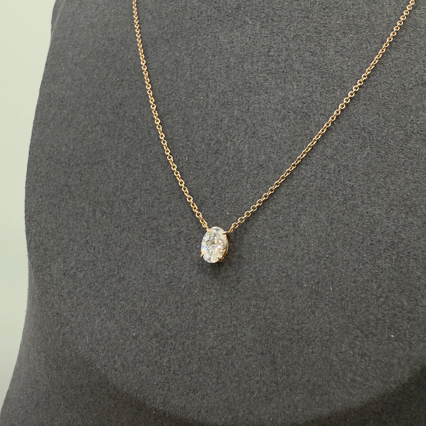 IGI Lab diamond Oval shape 0.5ct necklace