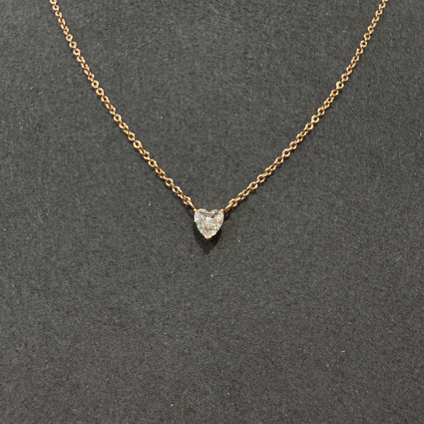 Lab diamond heart shape 0.25ct necklace
